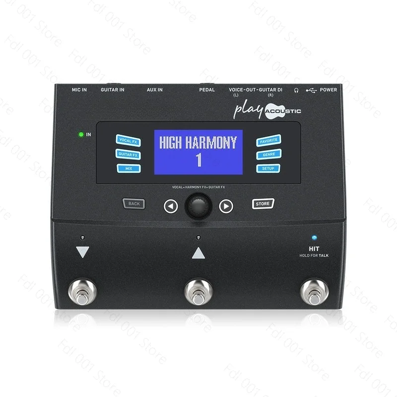 Pedal de efectos para guitarra acústica y vocal TC Helicon Play Acoustic de 3 botones con BodyRez y función de looping para actuaciones vocales