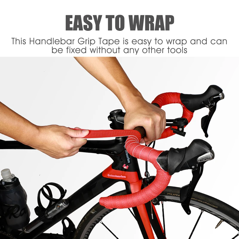 

Road Bike Handlebar Tape EVA PU Anti Slip Shock Absorbing Grip Wrap with End Plugs Cycling Accessories Bicycle Accessories