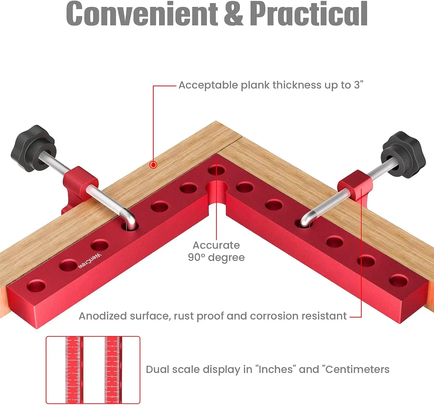 Corner Clamps for Woodworking, WenCrew 4 Pack 5.5