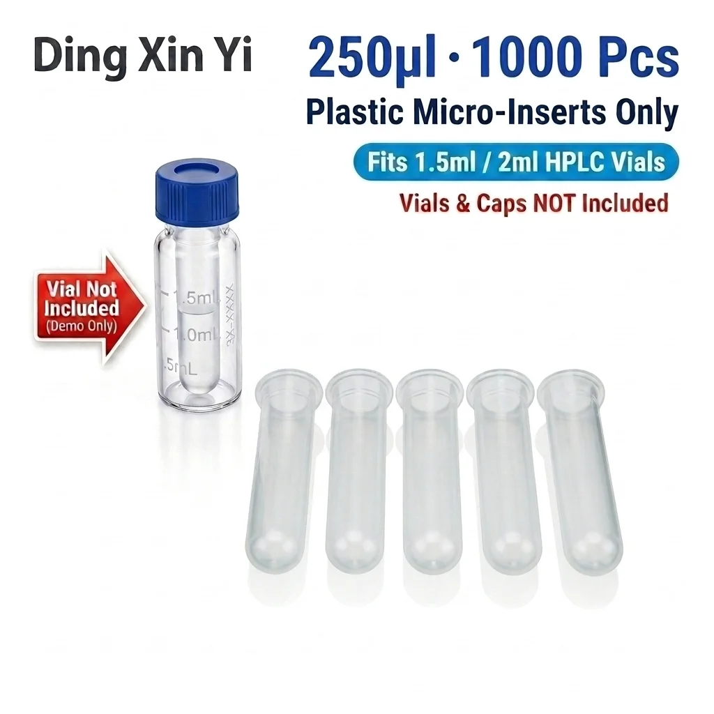 DXY 1000Pcs 250ul Plastic Round Bottom Micro-Inserts for 1.5ml 2ml HPLC GC Autosampler Vials Chromatography Inserts Only