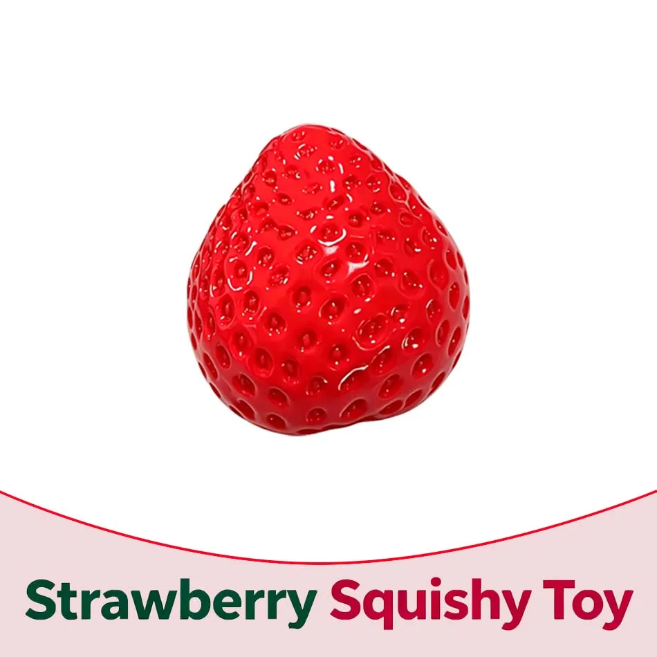 Jouet anti-stress souple et moelleux à rebond lent, motif fraise Taba - Idéal pour enfants, adultes, bureau et cadeaux de fête - Cadeau à presser