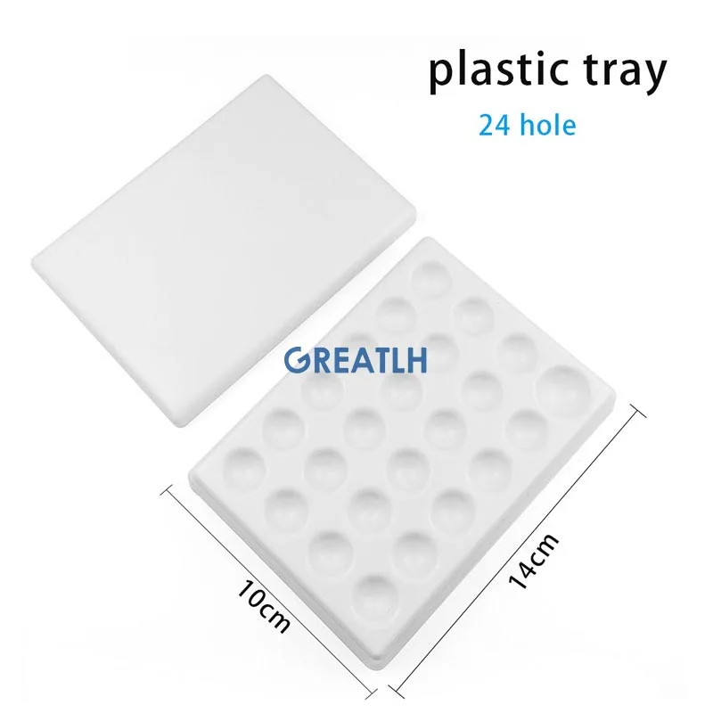 1pcs Dental Lab Mixing Watering Moisturizing Plate Ceramic Palette with Transparent Cover 12/24/36 Slot Dental Supplies