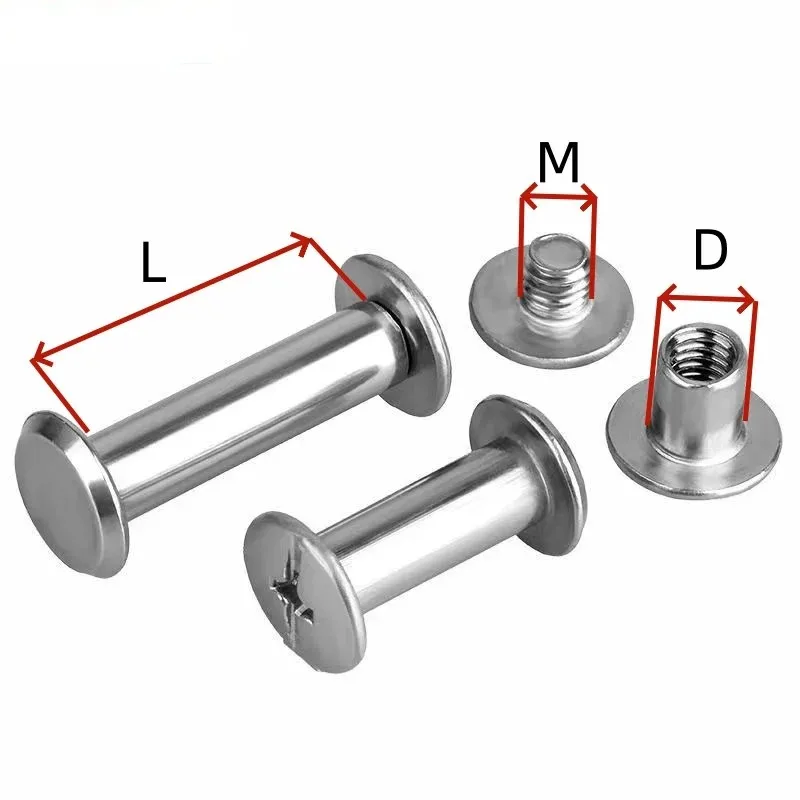 

M2 M3 M4 M5 M6 304 Stainless Steel Leather Bag Belt Photo Scrapbook Album Book Post Binding Screw Chicago Screw Nail Rivet Bolt