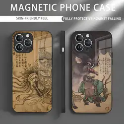 Black Myth Wukong Shadow God Diagram Phone Case Iphone 16 Pro Max Case 15 14 13 12 11 X XR XS XSMAX 8 Plus Mini Pro Max Glass M