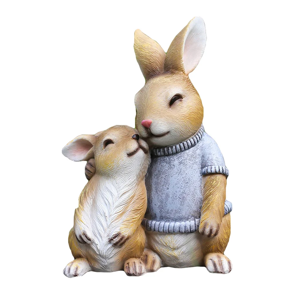 الإبداعية أرنب الراتنج ديكور حديقة المناظر الطبيعية زخرفة لطيف الأرنب تمثال للخارجية داخلي الديكور الراتنج الحيوان الحرفية هدية