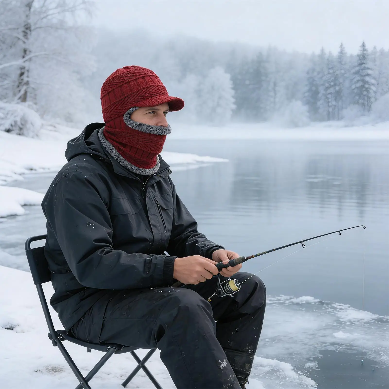 

Шапка-бини с утеплителем, дышащая зимняя шапка с козырьком и защитой для лица, теплая шапка для холодной погоды, для путешествий, катания на лыжах, походов