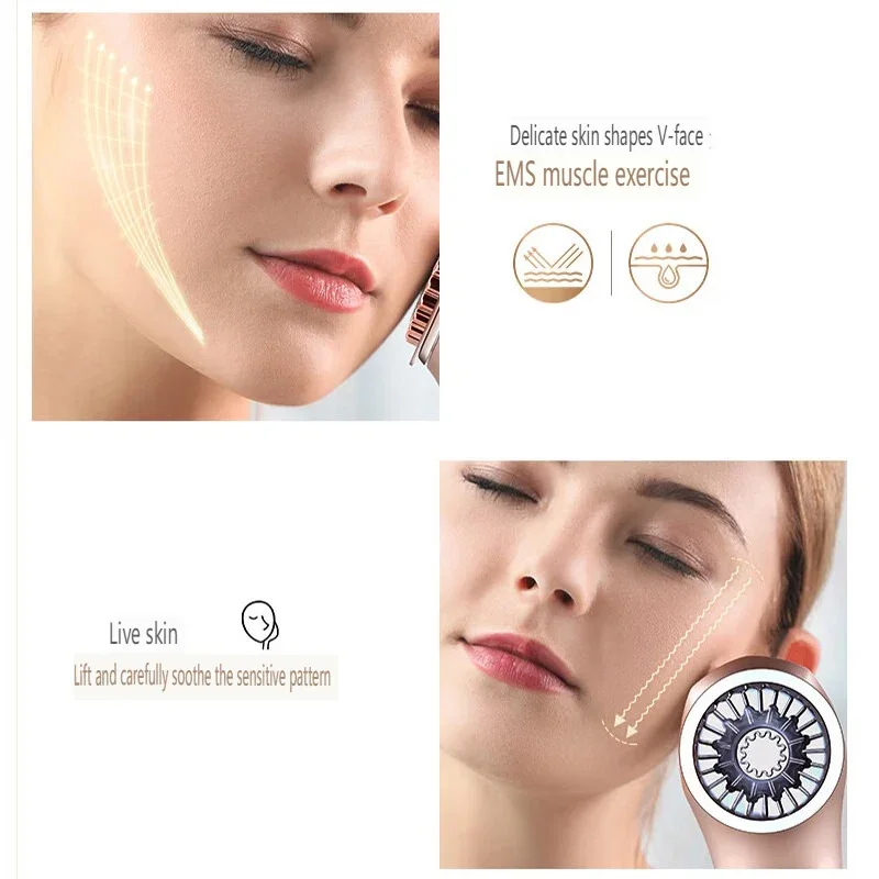 Elektrisch multifunctioneel schoonheidsapparaat reinigt de huid Trillingsmassage EMS Microstroom Radiofrequentie ML-023-YX
