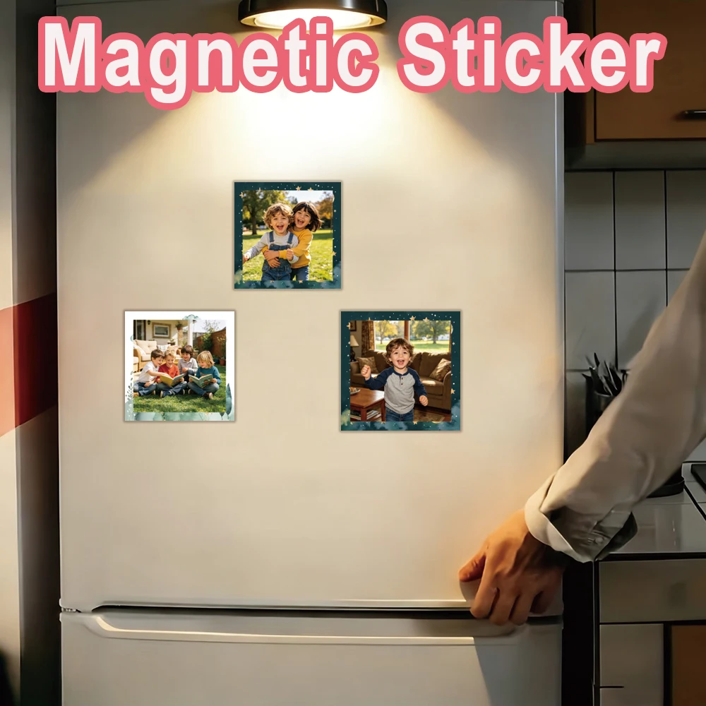 1pc With border Customizable Picture Magnetic Refrigerator Magnet On The Refrigerator For Door Decor Customizable Photo