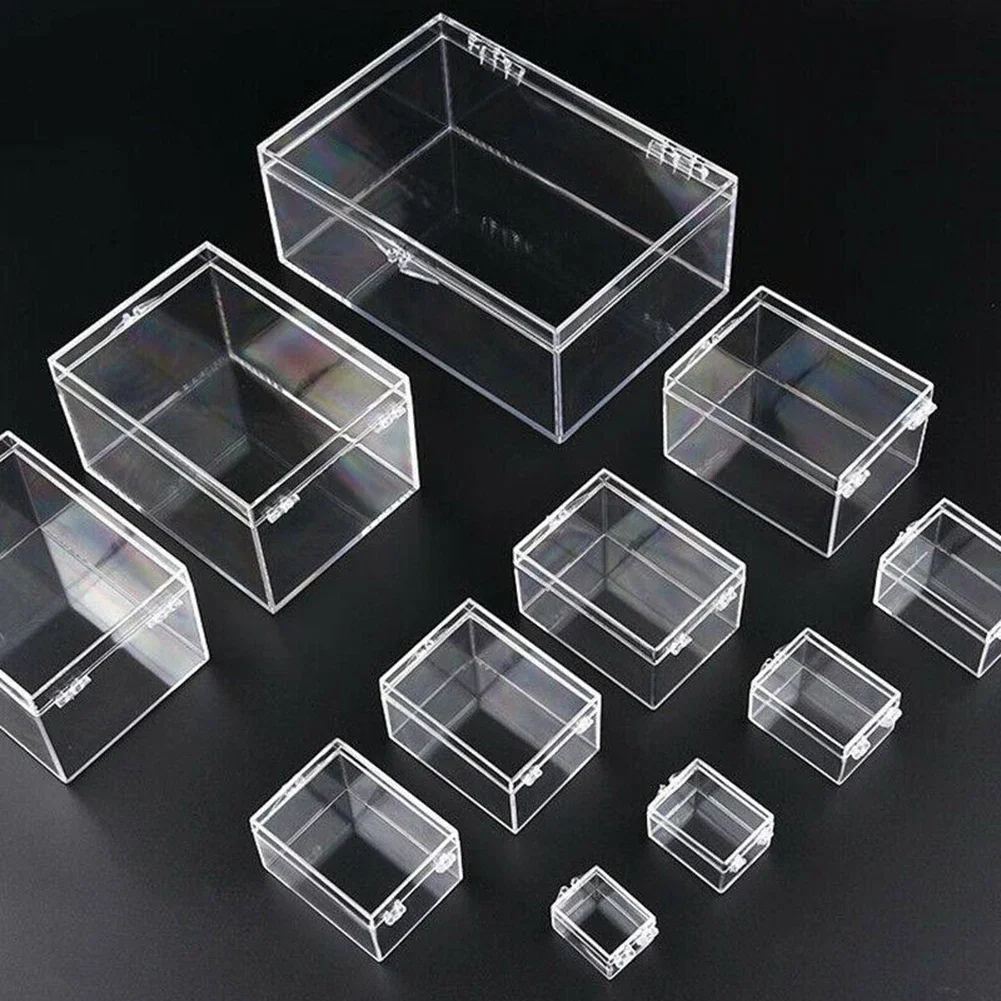 Clear Plastic Storage Box Mini Transparent Plastic Case Container Square Rectangle Packaging Box For Jewellry Beads Small Items