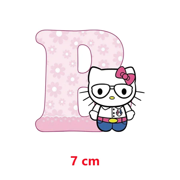 Hello Kitty 7cm A B C Letters Iron-on transfers for clothing patches thermo-stickers for children heat transfer vinyl