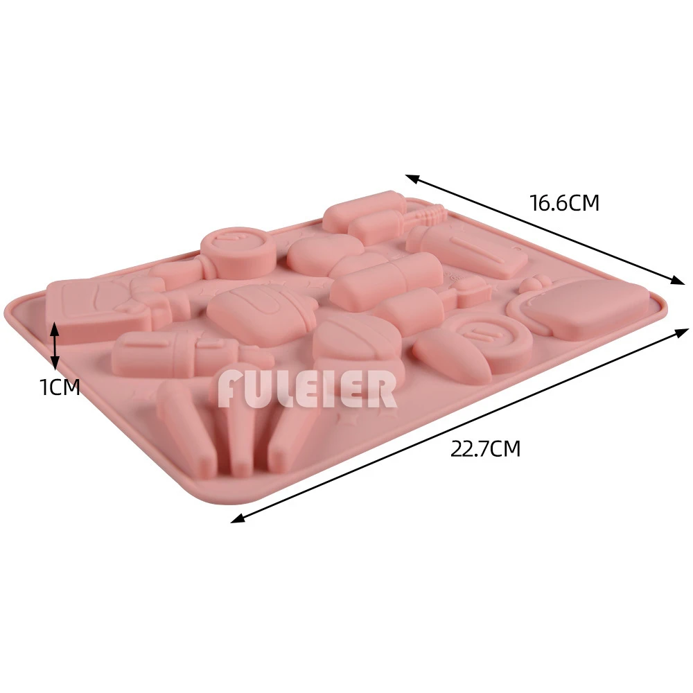 1pcs cosmetic shape silicone cake mold Ladies lipstick eyeshadow chocolate candy mold Baking mold