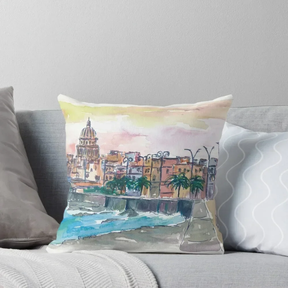 Dreaming of a Havana Cuba Malecon evening Throw Pillow Sofa Cushions Covers Christmas Pillow Covers Decorative pillowcase pillow