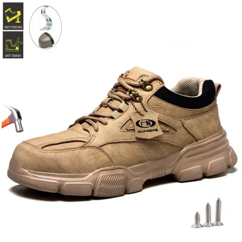 

2025 рабочая защитная обувь, мужские легкие защитные ботинки, неразрушимые рабочие кроссовки, женские кевларовые стельки, защитная обувь со стальным носком