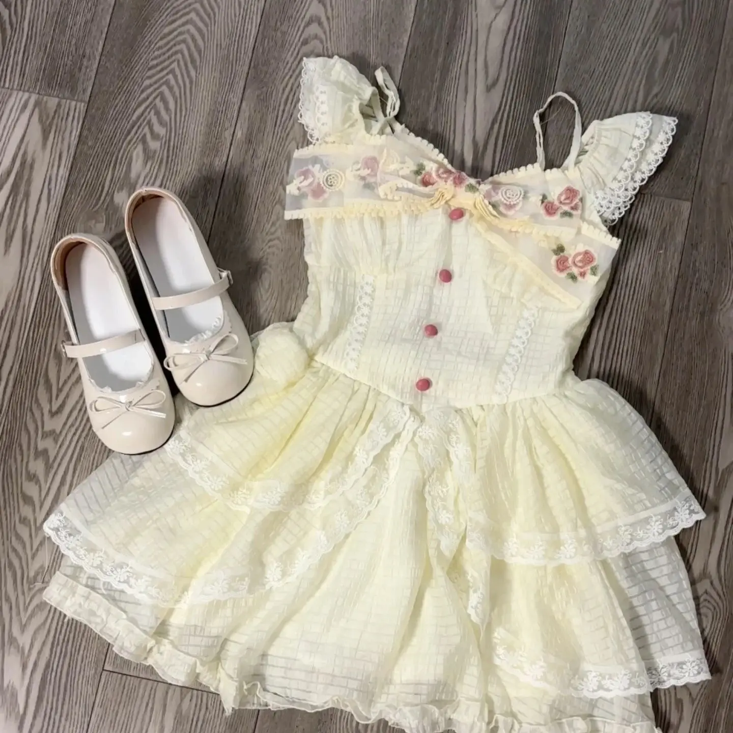 Summer Japanese Kawaii Sleeveless Dress Women Casual Y2k Clothing 2000s American Vintage Lace Mini Dress Outwear Korean Fashion