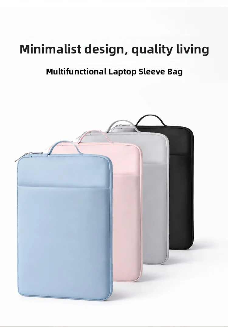 PU-Leder Laptop-Handtasche 11-15,6 Zoll Wasserdichte Hülle für Notebooks mit Plüschfutter – Detail 8