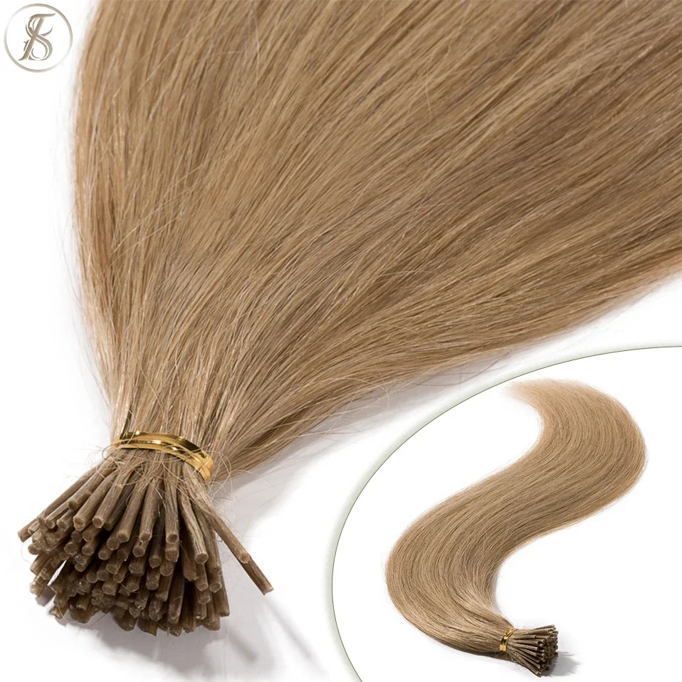 

TESS 50g I Tips Hair Extensions Real Human Hair Easy to Style Stick I Tip Human Hair Pre Bonded Extensions Extensions for Women