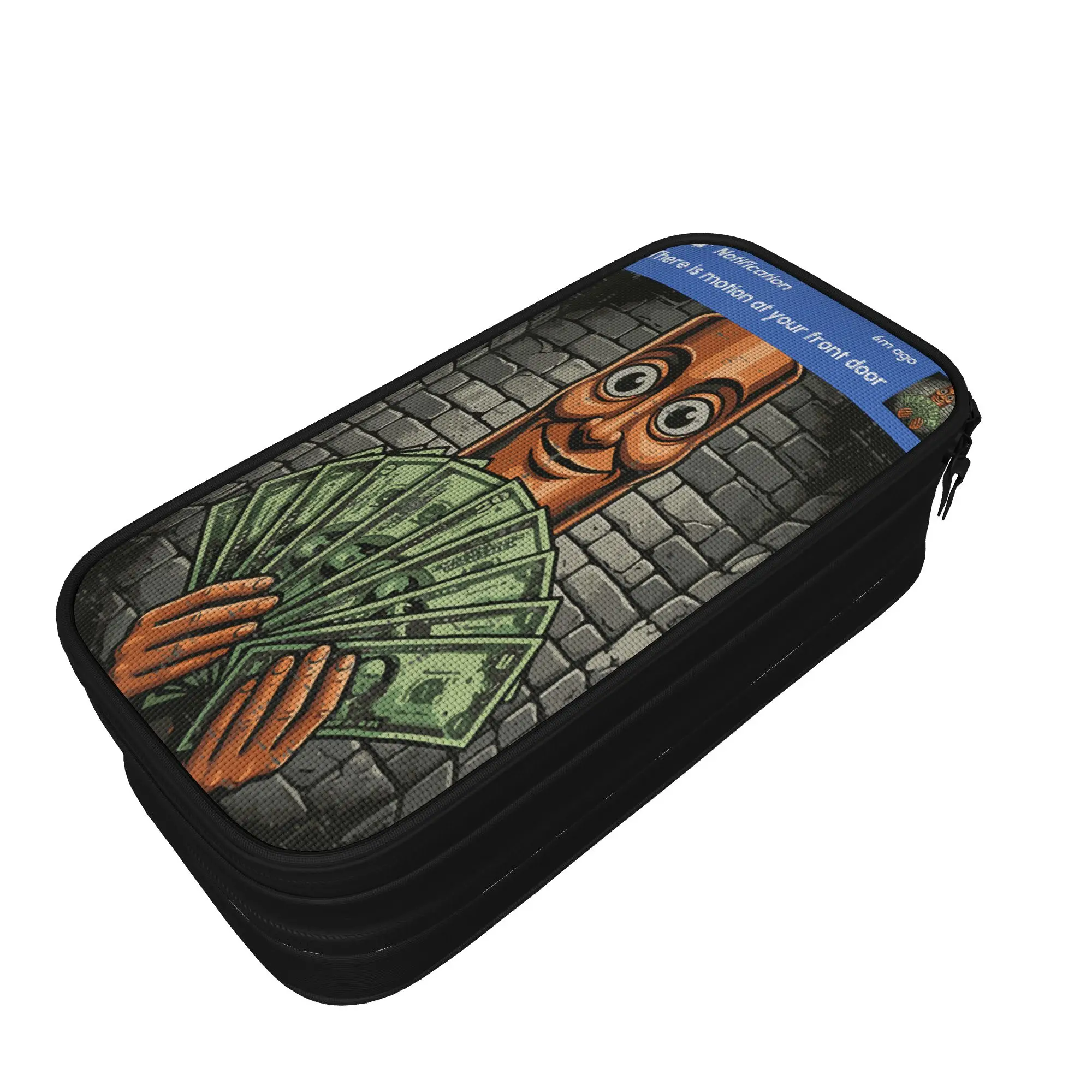 Tung Tung Sahur There is Motion Front Door Meme Pencil Case Double Layer Pencil Pouch Girls Boys Big Back To School Pencil Cases