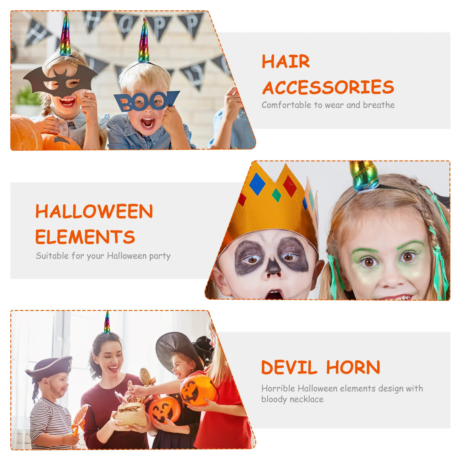 

10Pcs Decorative Headband Premium Material Funny Party Headpieces for Bright Color Headdress Decorative Headband