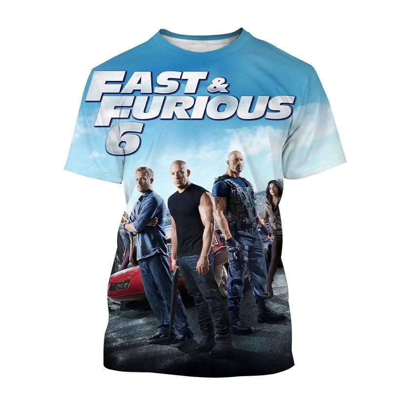 سريع وغاضب ثلاثية الأبعاد طباعة تي شيرت الرجال النساء الشارع عادية كم قصير تي شيرت المتضخم Harajuku Y2k بلايز تيز ملابس الاطفال