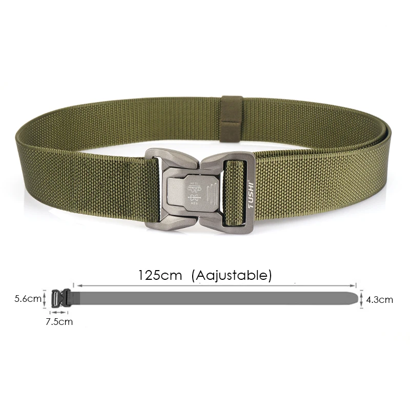 VATLTY New 4.3cm Tactical Outdoor Belt Tight Nylon Aluminum Buckle Quick Release Men\'s Military Belt Casual Wide Waistband Male