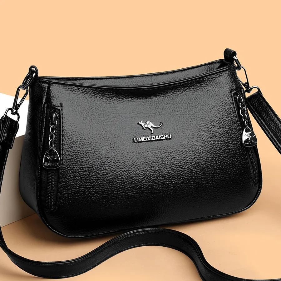 

2025 New Large-capacity Leather Textured Women's Bag Versatile Shoulder Bag Soft Leather Multi-layer