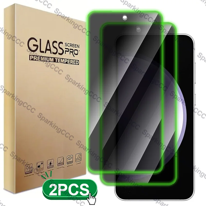 

2Pcs for Samsung Galaxy S21FE S23FE S24FE S25FE Privacy Tempered Glass,High Transparency,Responsive Touch,Stylish Lighted Border