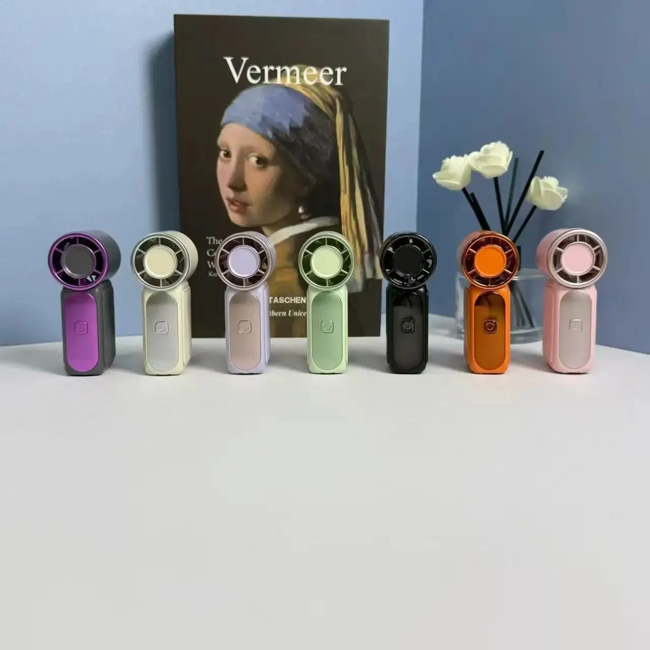 =Mini Fan Handheld Portable Outdoor Small Fan 5-speed Adjust Ultra Mini Fan Type-C Rechargeable Home Office Summer Cooling Fans