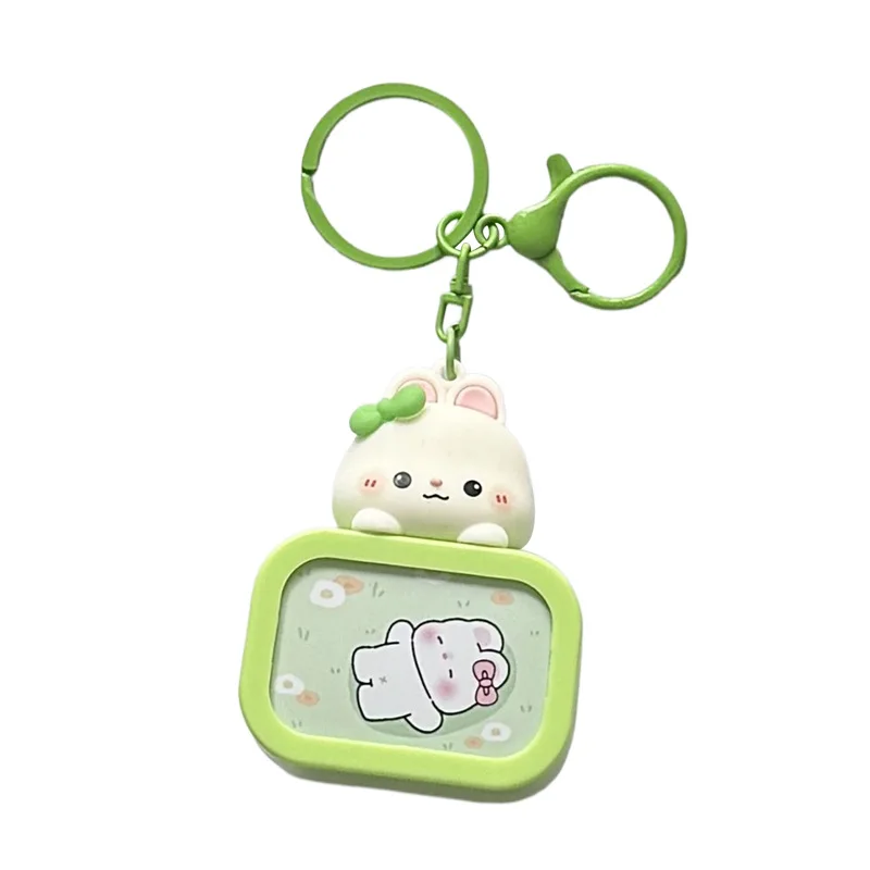 Minso リトルラビット発光ナイトライト、小型テレビ、キーホルダー、バッグ、ペンダント、カップルカーキーチェーン、ペンダント、ギフト