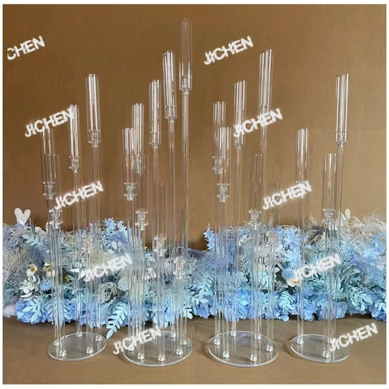 

HG JC 2 шт. 4 шт. 10 шт. Свадебные украшения Центральная часть Канделябры Прозрачный подсвечник Акриловые подсвечники для свадебных мероприятий Часть