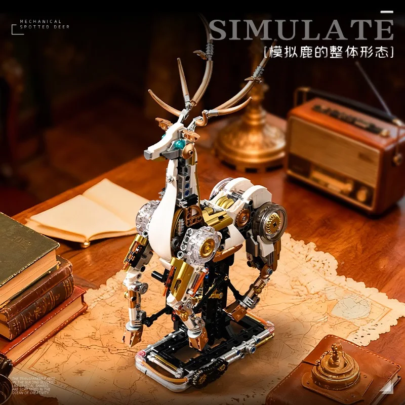 918 stücke Erstaunliche Natur Tier Serie Montage Bausteine MOC Cyber Mechanische Deer Modell Kreative kinder Spielzeug Geschenk