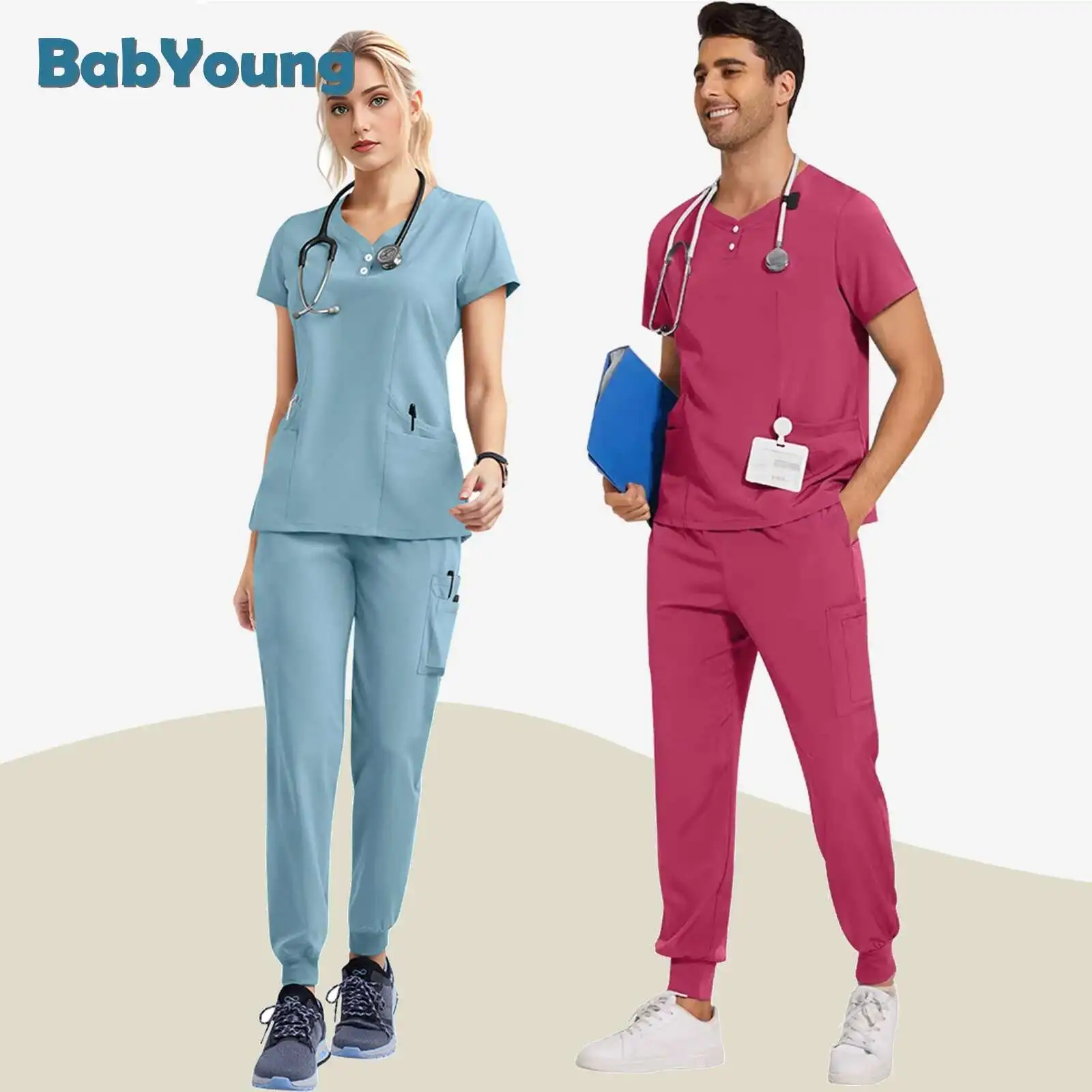 Unisex Frosted Suit, Uniform, Female Jogger, Hospital, Medical, Surgical, Phary, Beauty