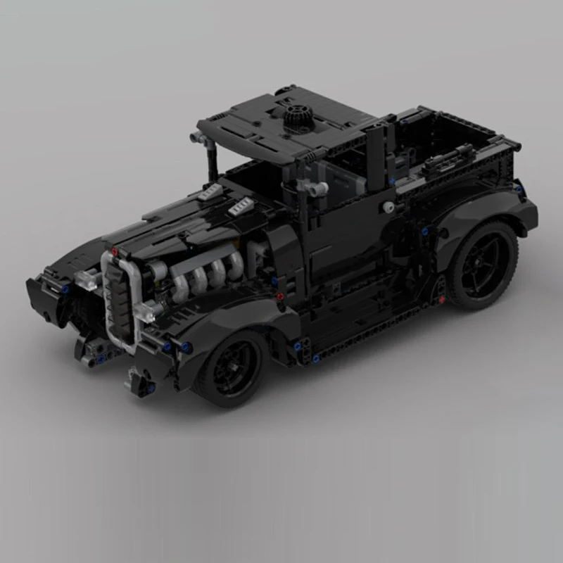 City Car Model MOC Building Bricks Model A Closed Cab Pickup Truck Modular Technology Children Holiday Gifts Assemble Toys Suit