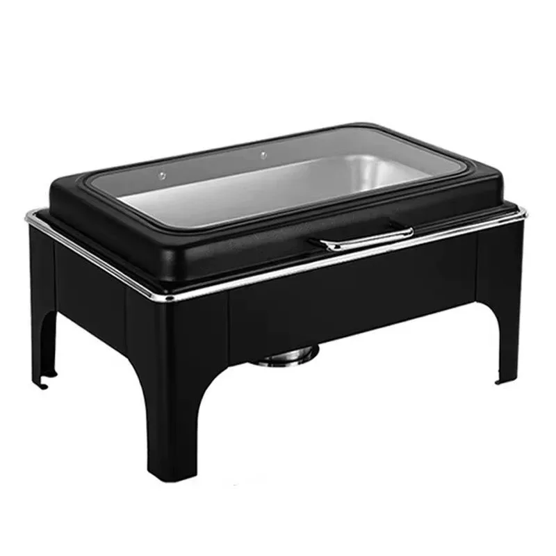 Commercial Equipment Black Food Warmer Set Modern Stainless Steel Buffet Chafing Dish For Party - view 3