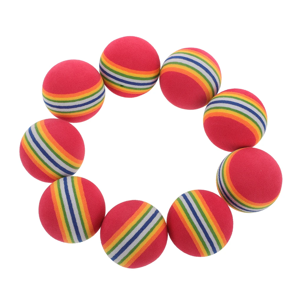 

10Pcs Rainbow Ball Eva Material Durable Safe Lightweight Tossable Interactive Pet Kitten Small Dog Chasing Training Play