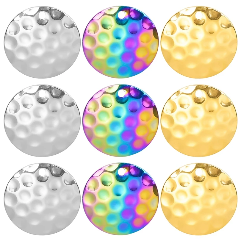 

10pcs/Lot Fashion High Quality Stainless Steel Pendant Circular Indentation 2024 No Fading Charms Making Amulet Craft Jewelry