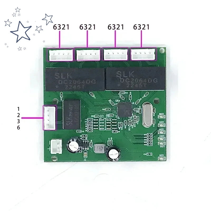 Industrial grade wide temperature low power 5 port wiring splitter 10/100Mbps  mini pin type micro network switch module