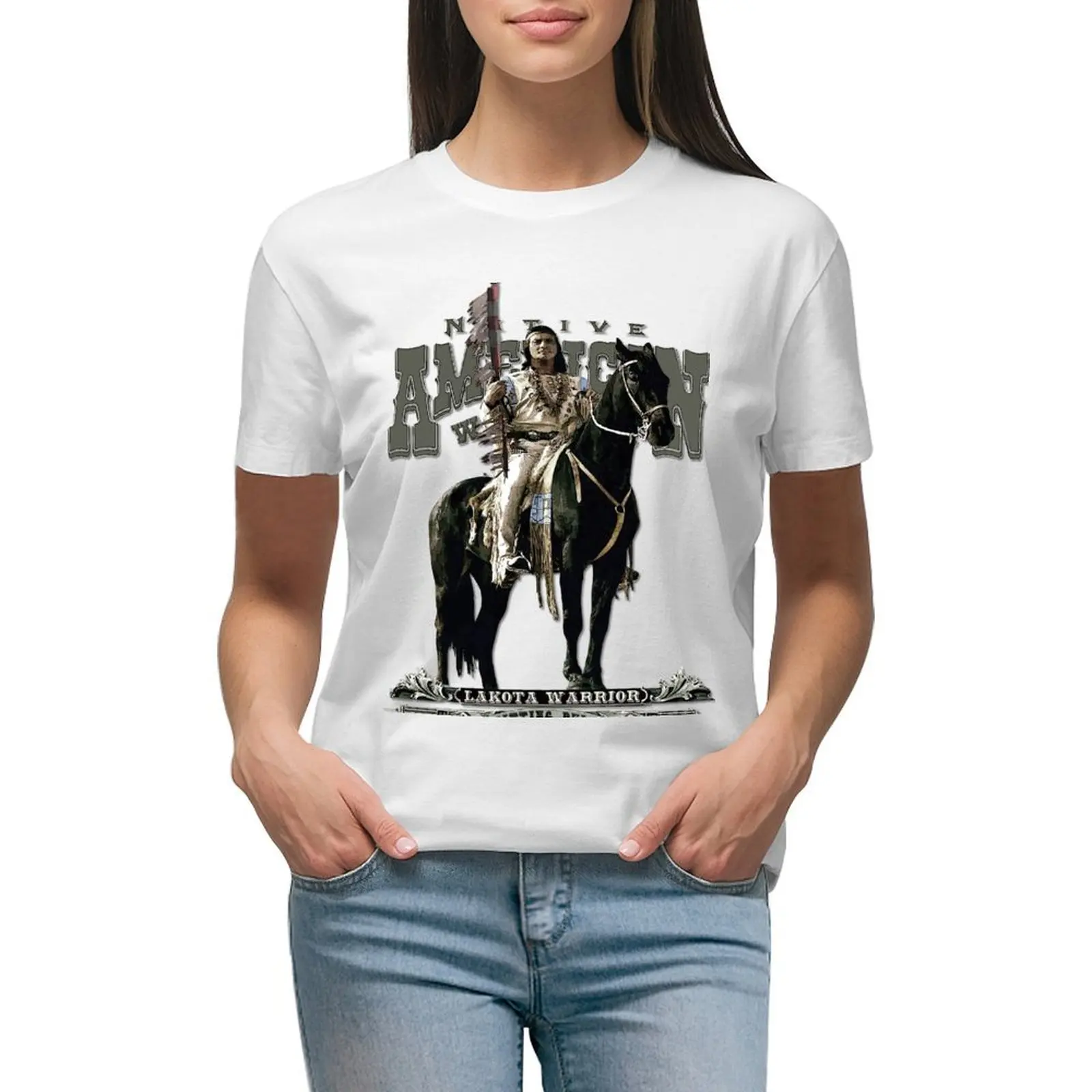 

Sitting Bull - Lakota Warrior T-shirt kawaii clothes aesthetic clothes summer top tshirts woman