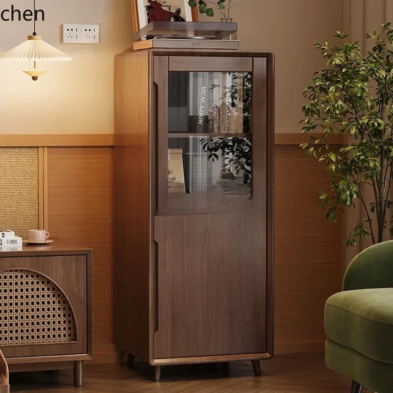 X5-29     Solid Wood TV Side Cabinet Hidden Storage Cabinet Safe Integrated