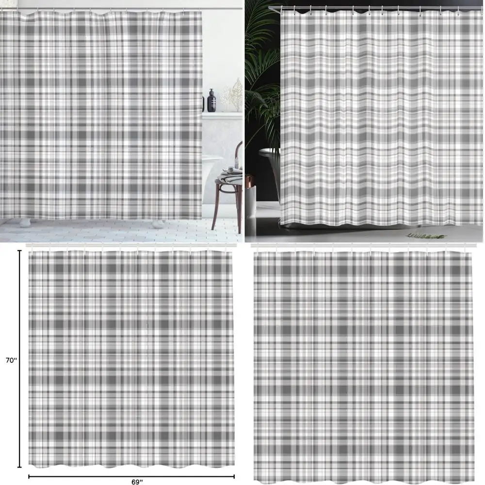 

занавеска для душа в серующую полоску с перекрещивающимися квадратами на тканевой ткани