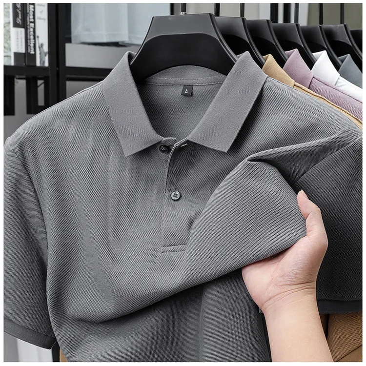 Men's 100% Cotton Polo Shirt - Summer Casual Breathable Tee,19 Colors,Ideal for Golf and Sports,Business Casual,Silk-Like Finish, image 21