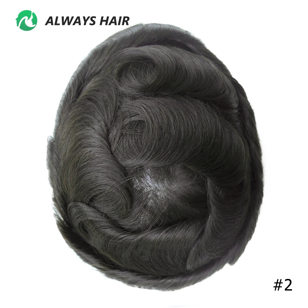 Alwayshair-DUAR Q6 Hair System Invisible Hairline Men Toupee Lace & PU Natural Indian Hair Prosthesis 130 Hair Patch for Man Wig image 3