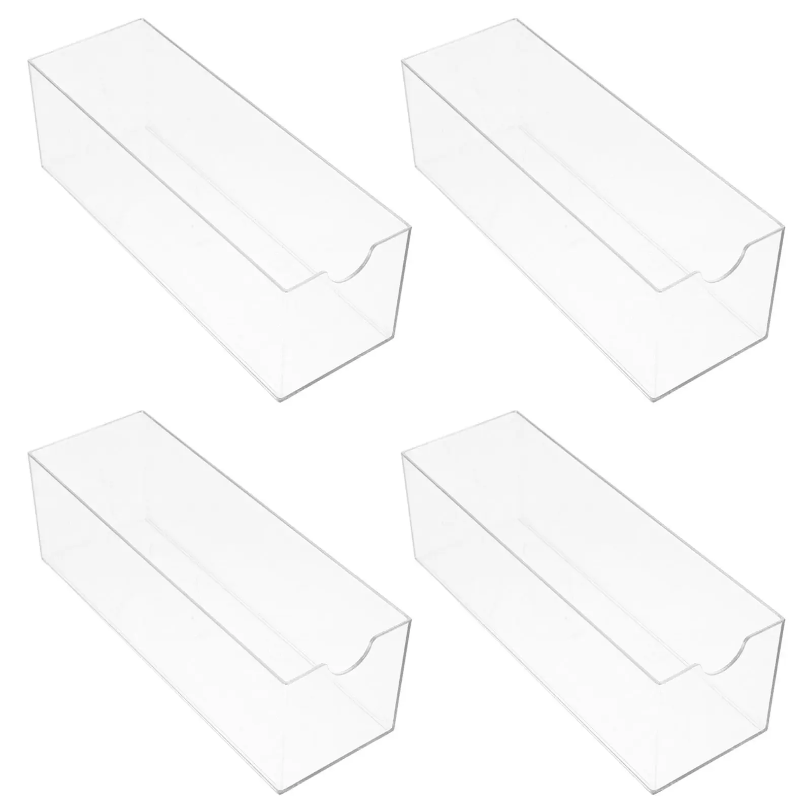 4Pcs Transparent Desktop Storage Box Drawer Clear Plastic Pen Holder Desk Organizer for Office Supplies Stationery Marker Pens