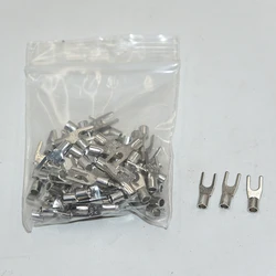 50x Fork Type Copper Non-Insulated Spade Terminals SNB 22-12 AWG Wire Size,4/ 6 /8/10/12 Stud Size