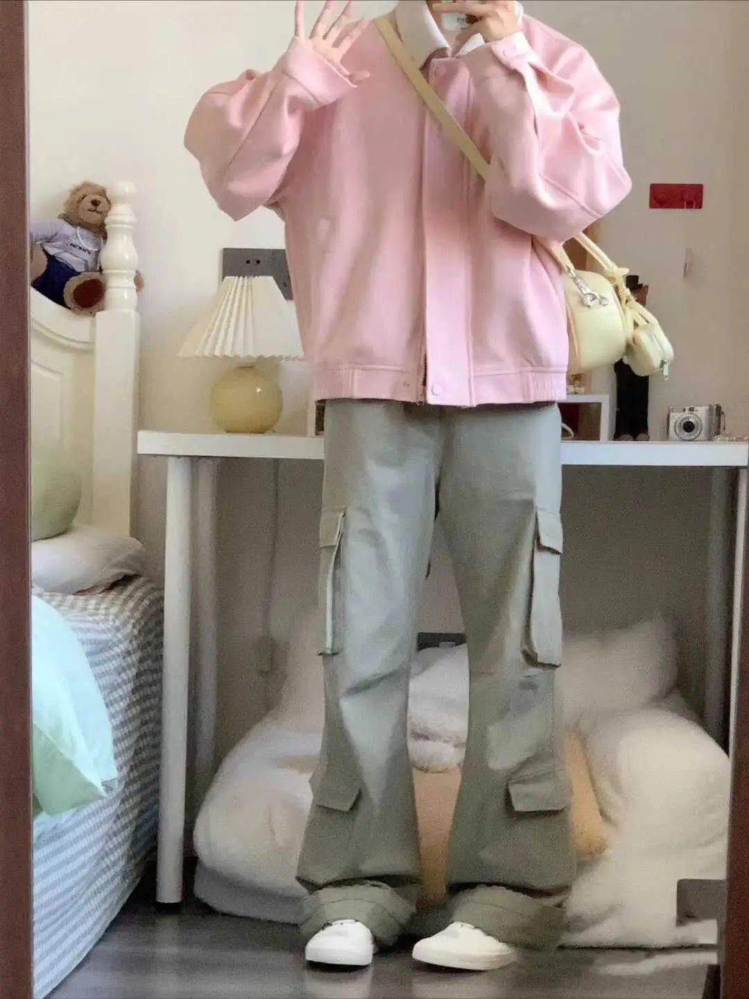 Pink Collar Baseball Jaet Women's Spring Autumn Winter New Sweet Versatile Beautiful Early Autumn Top Loose Fit ort Coat