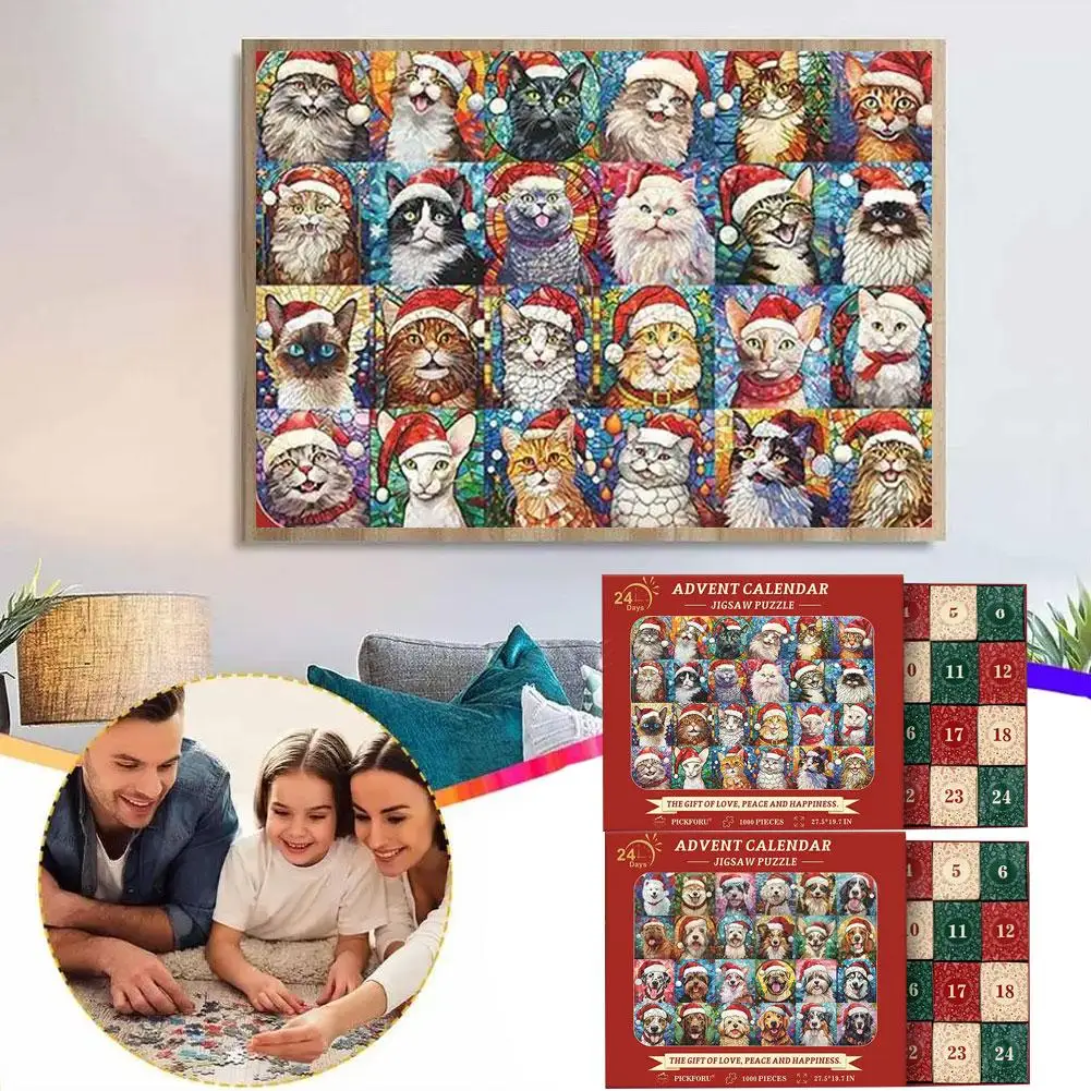 Advent Calendar 2024 Jigsaw Puzzle 24 Puzzle Blind Boxes 24 Days Christmas Countdown Calendars for Kids Adults