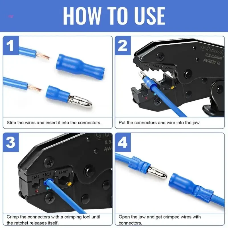 120pcs Cable Lugs Set Round Plug & Round Connectors Crimp Connectors Assortment Cable Lugs Round Butt Connectors for Car