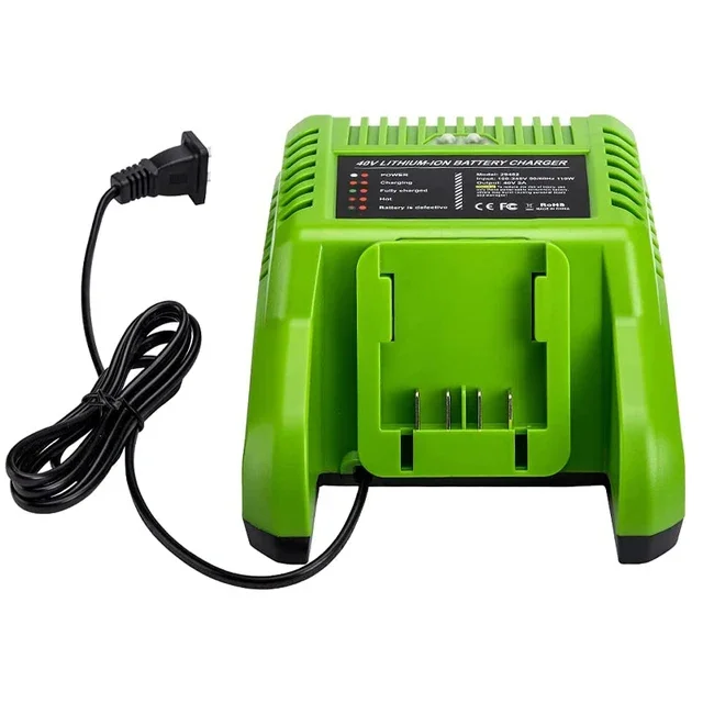 

Newest 40V Lithium Battery Charger 29482 For GreenWorks 40V Li-ion battery 29472 ST40B410 BA40L210 STBA40B210 29462 20262 29282