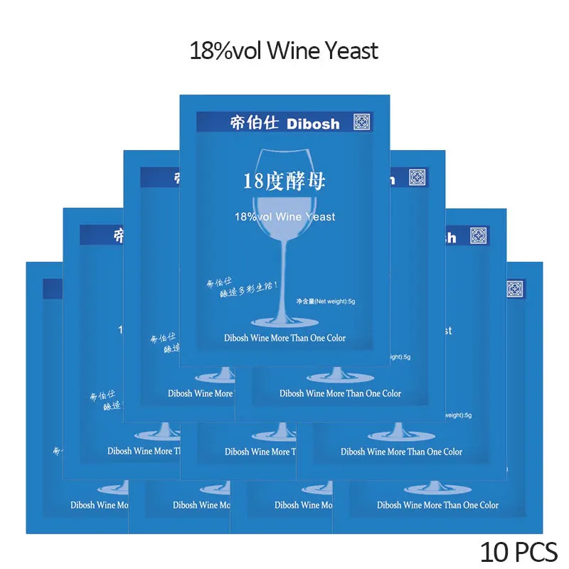 Bolsa de aluminio de 10 piezas utilizada para empaquetar levadura de vino 5 g de 18%