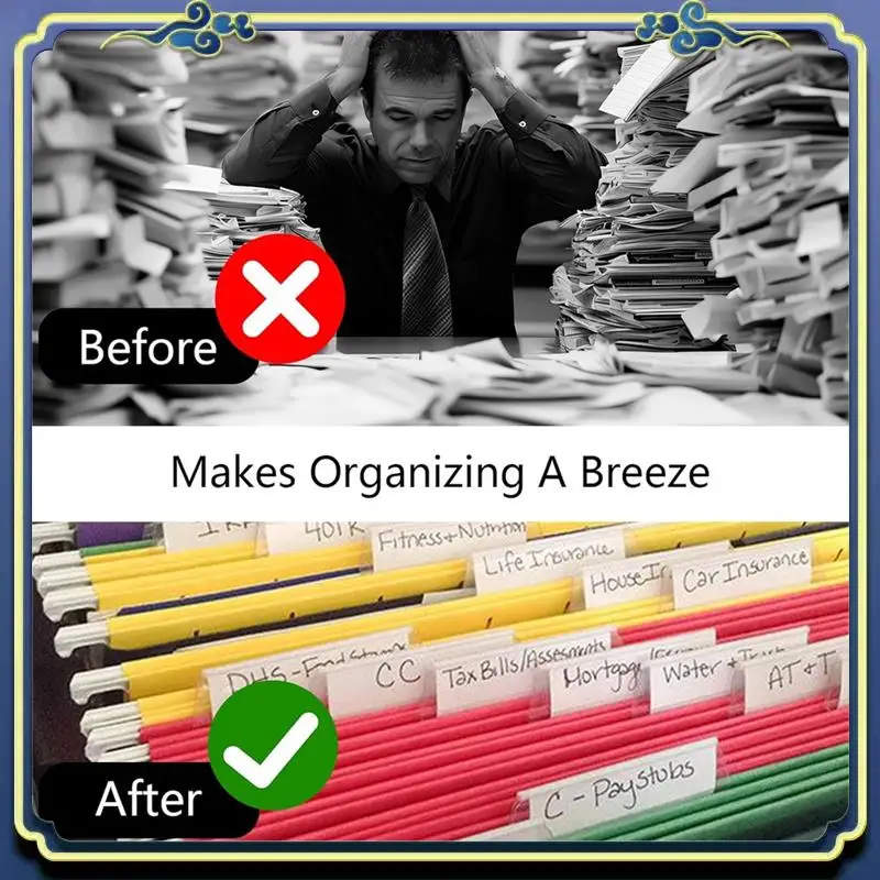 A86P-50 قطعة ملصقات مجلد الملفات المعلقة مع 50 إدراج، 2 بوصة لتعليق ملصقات مجلد الملفات ملصقات الملفات المعلقة #3