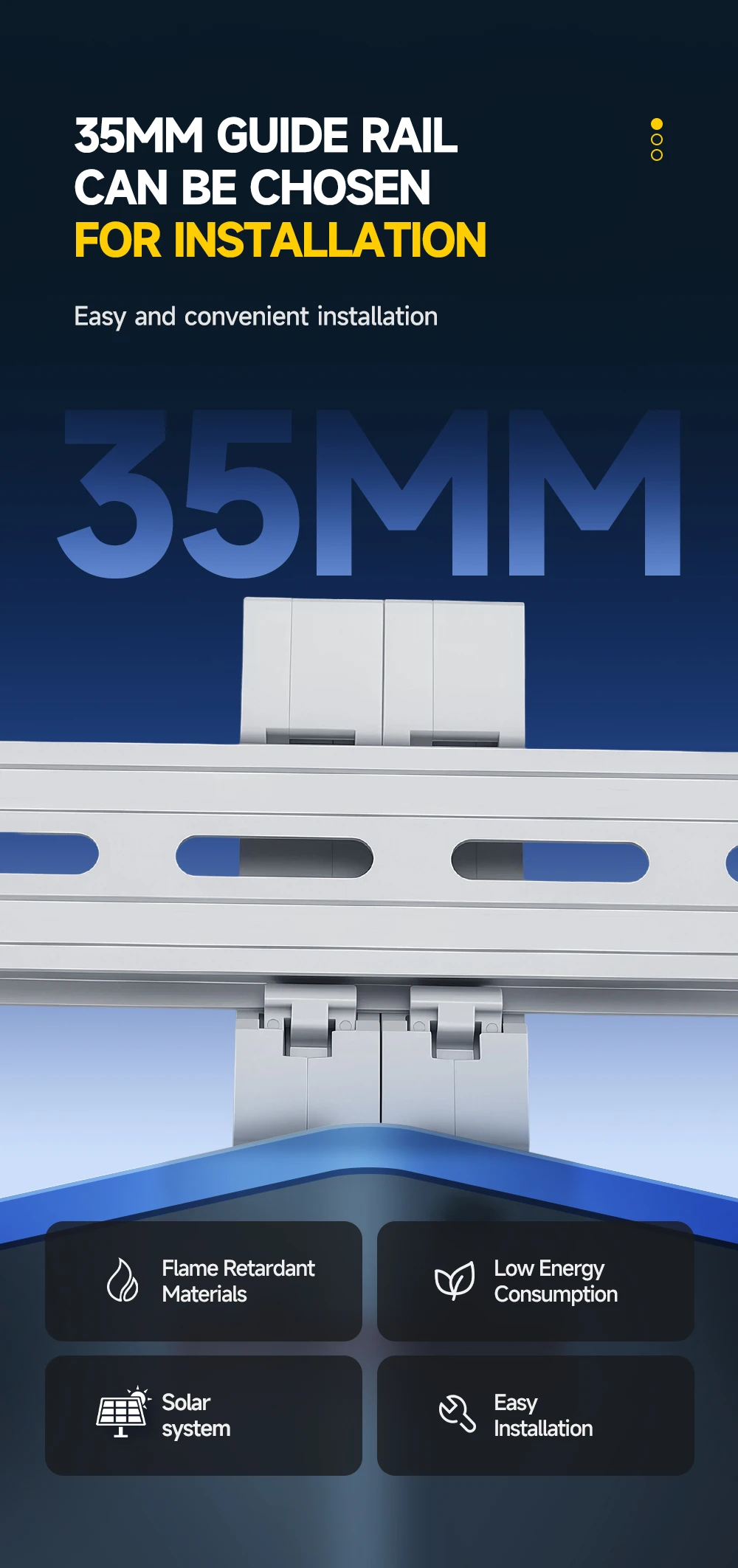 SHACHI 2P DC 1000V MCB Solar Mini-Leistungsschalter - Überlastschutzschalter Größen 10A bis 63A für Photovoltaik-PV-Systeme – Detail 7
